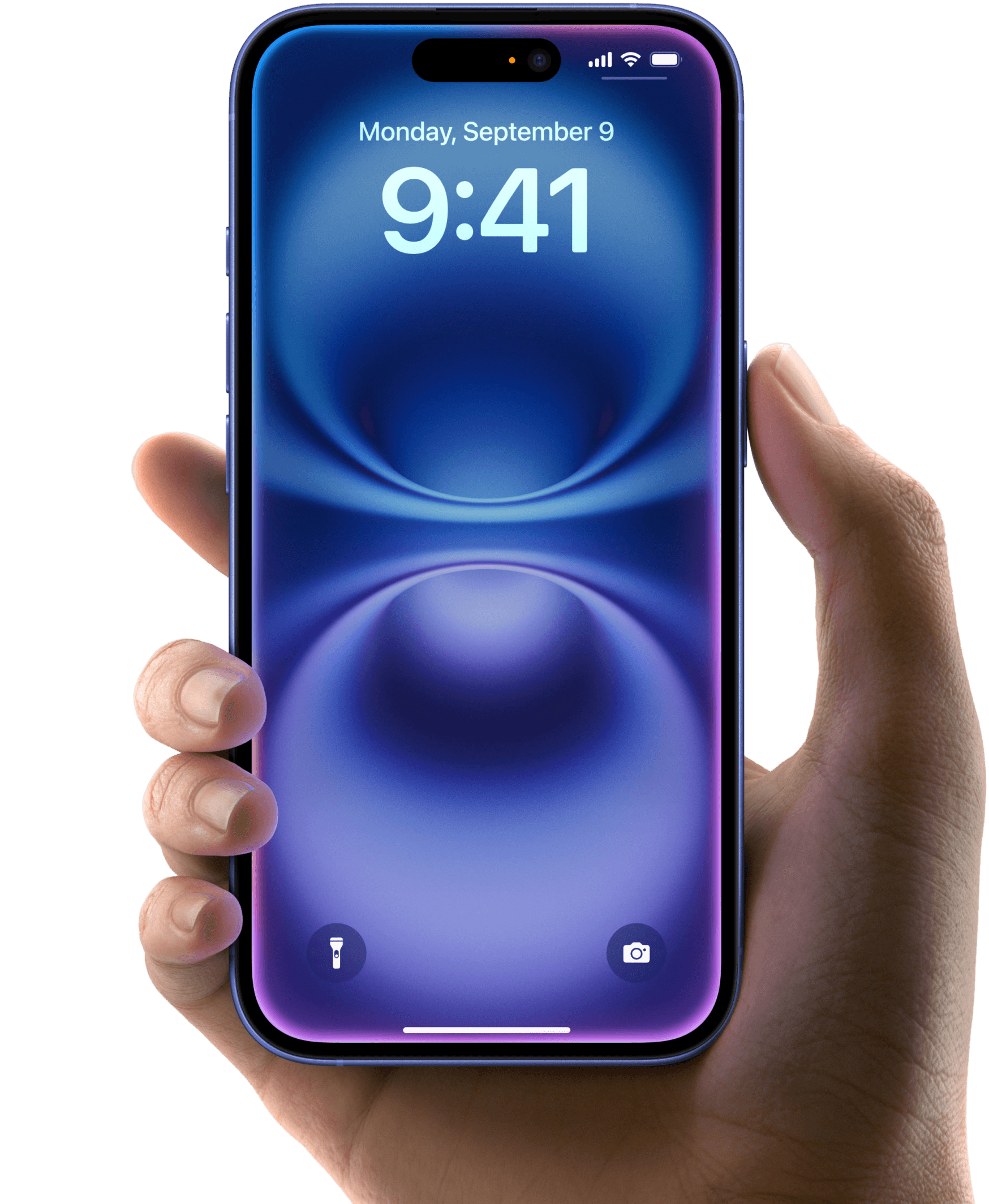 A hand holding a phone